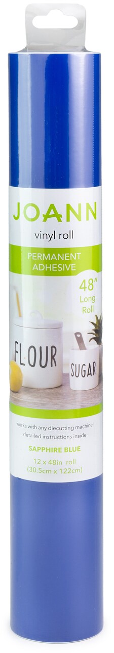 American Crafts Permanent Adhesive Vinyl 12"x48" Roll-Sapphire Blue